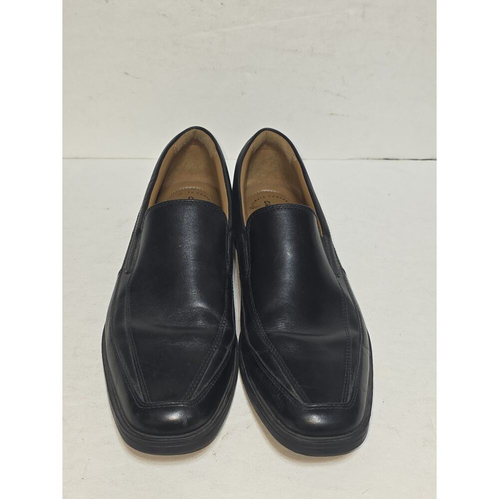Clarks Men's 11 Leather Loafers Ultimate Comfort Black Slip-On Dress Shoes